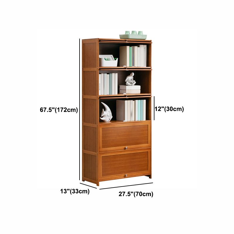 Contemporary Bamboo Barrister Bookcase Doors Included Bookcase for Home Office