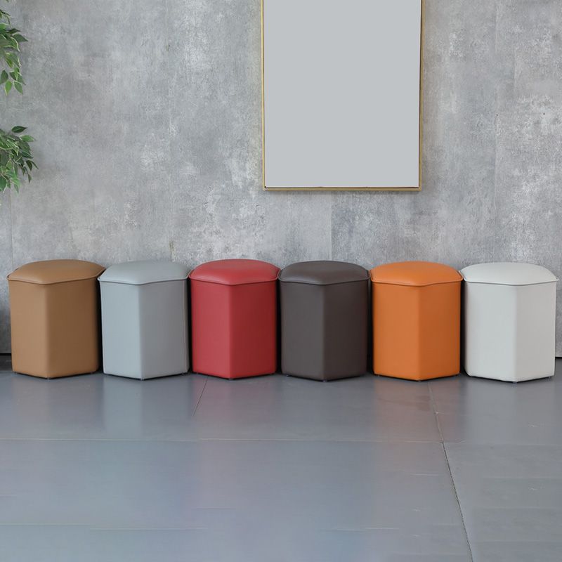 Red Modern Pouf Water Resistant Specialty Foot Stool for Living Room