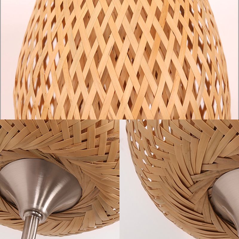 Cup Sconce Modernism Bamboo 1 Bulb Wood Wall Light Fixture with Curved Metal Arm