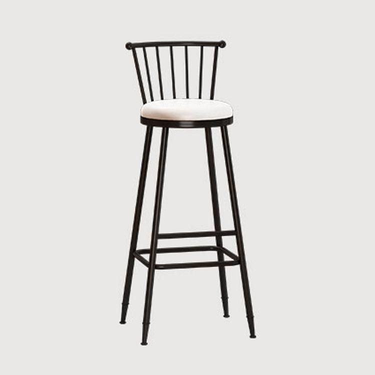 Leather Matte Finish Bristol Stool Low Back Footrest Barstool