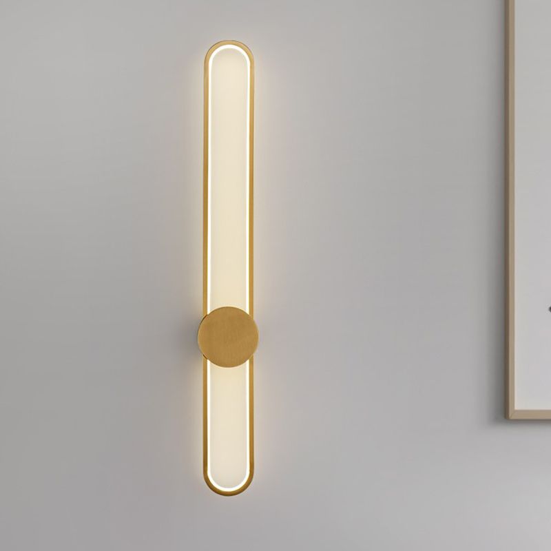 Metal Oval Shade Wall Sconce Modern Style 1 Light Wall Lighting Fixture