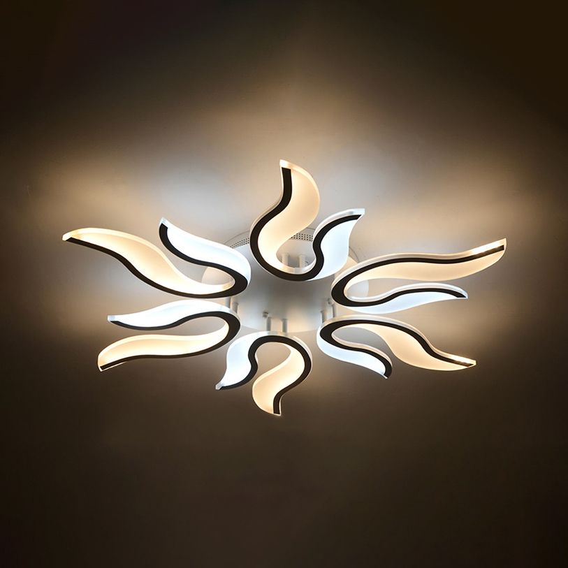 Blossoming Living Room Flush Mount Light Acrylic LED 3/6/9-Light Modern Ceiling Light Fixture in Warm/White/Natural Light