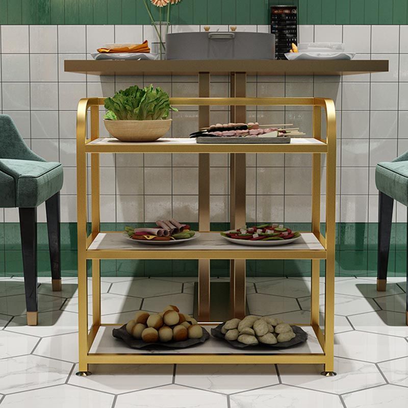 25.59"H Stationary Modern Prep Table Metal Prep Table for Home Use