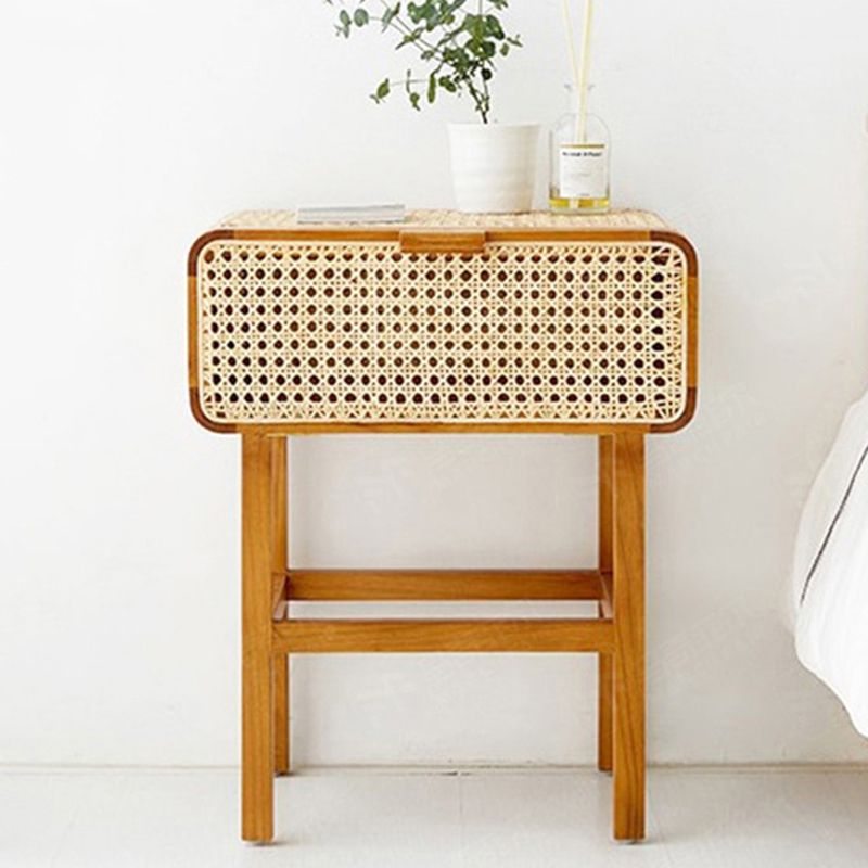 23.42-inch Wood End Table Storage Side Table for Living Room