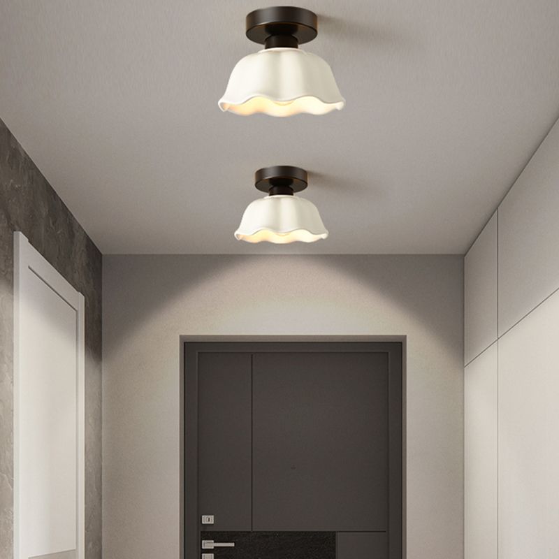 Contemporary Ceiling Lamp Ceramics 1 Light Flush Mount Light Fixture