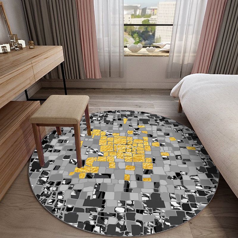 Black Diamond Rug Polyster Simple Rug Washable Rug for Living Room
