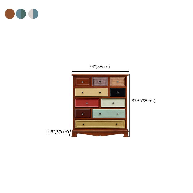 Bedroom Nautical Chest Solid Wood Storage Chest with Drawers