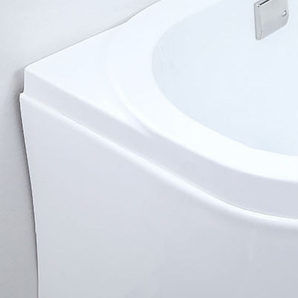 Modern Acrylic Tub Soaking Corner Bathtub in White , 22.83-inch Tall