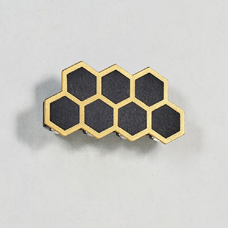 Gold & Black Modern Wall Flush Mount Honeycomb Shape Metal Wall Light