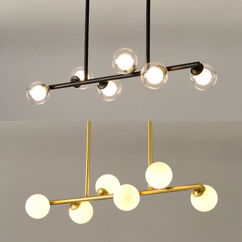 Spherical Hanging Island Lights Ultra-Contemporary Glass Chandelier Lighting Fixtures for Restaurant