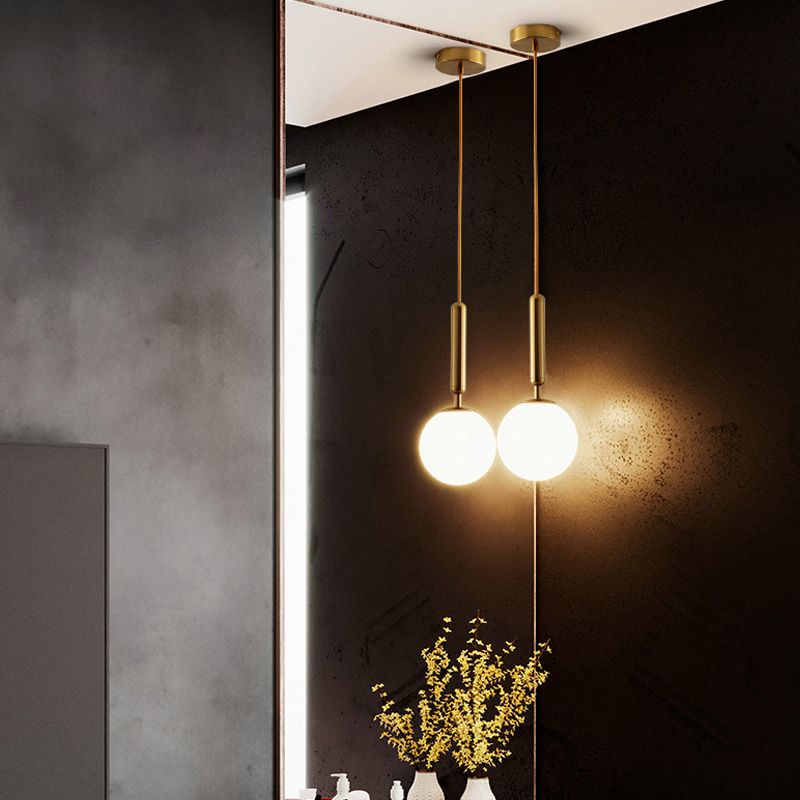 Global Glass Hanging Lamp Modern Dining Room Mini Pendant with 1 Light