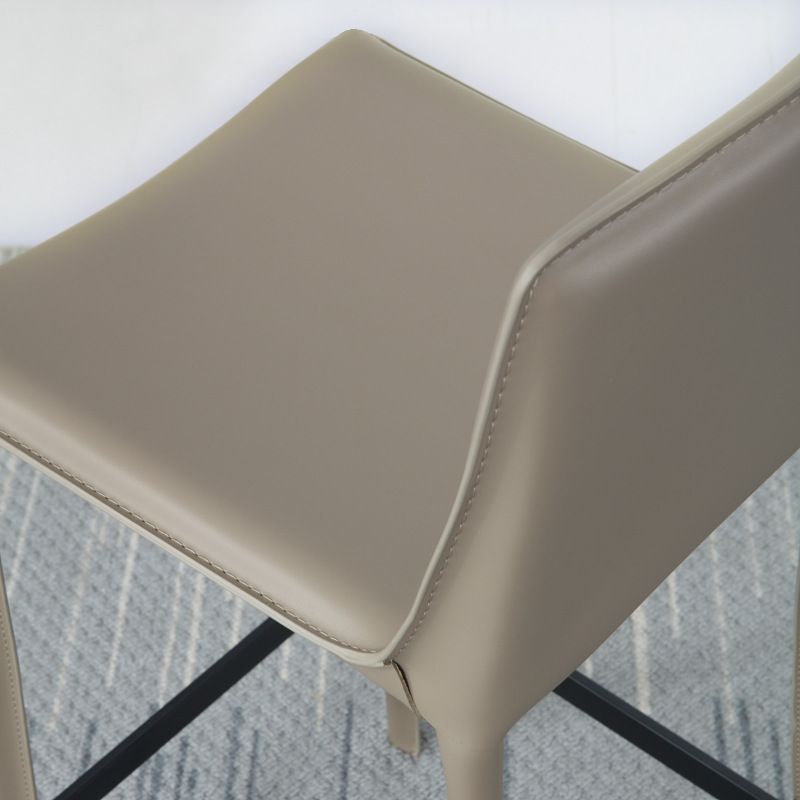 Modern Bar-stool Leather Counter Bar Stool with Metal Legs for Kitchen
