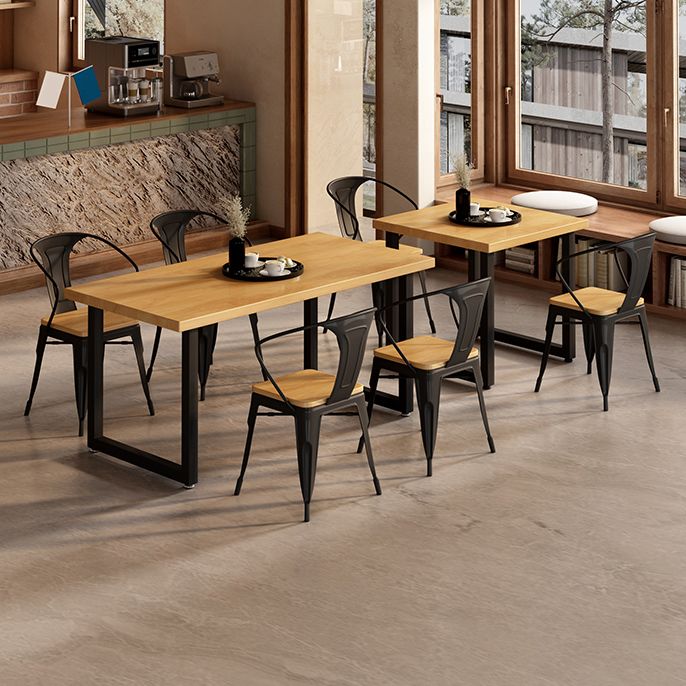 Industrial Solid Wood Dining Table Set 1/5 Pieces Dining Set for Kitchen