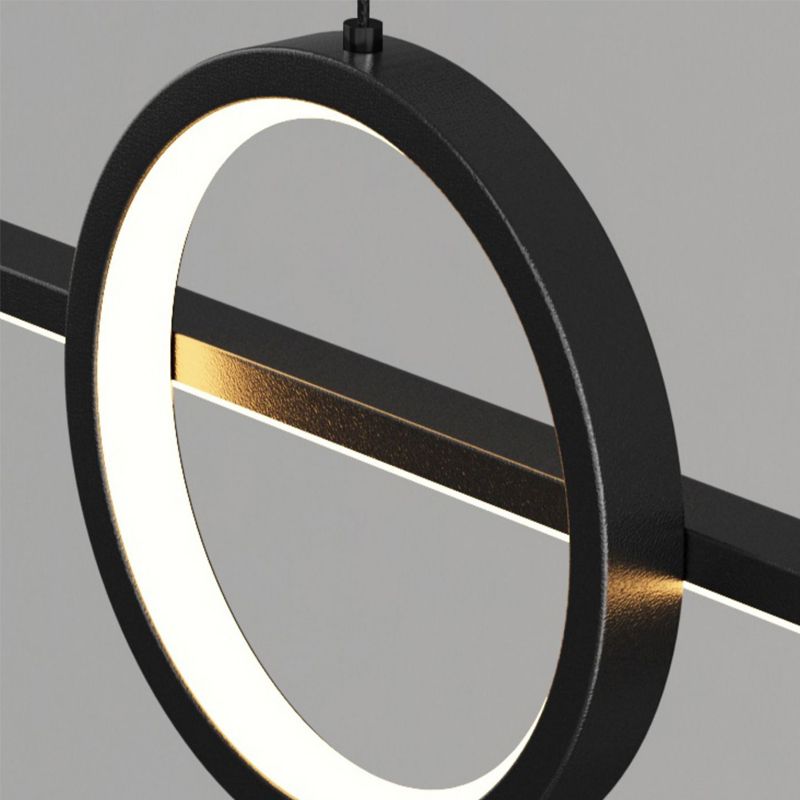 LED Island Lamp Modern Simple Island Hanging Lamp with Silica Gel Shade for Dining Room