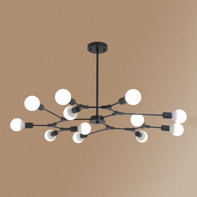 Postmodern Bare Bulb Hanging Light Metal Chandelier Light for Dining Room