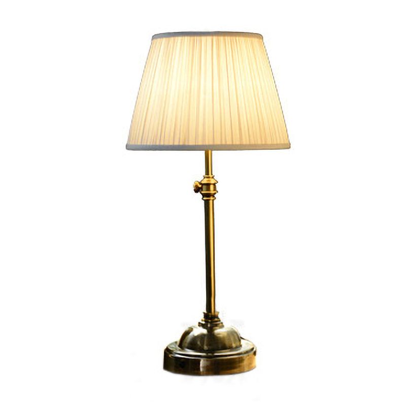 1 spia lampada da scrivania da letto tradizionale Studio bianco con tonalità in tessuto a botte
