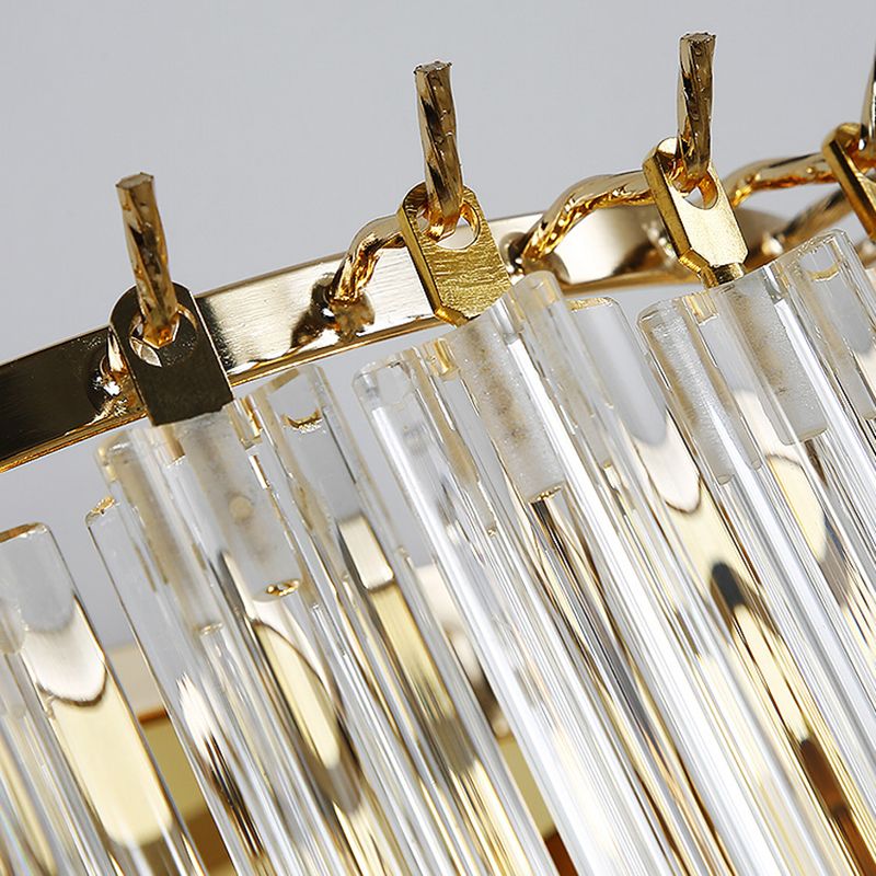 Unique Shade Crystal Wall Sconce Modern Multi-Lights Wall Mount Light Fixture in Gold