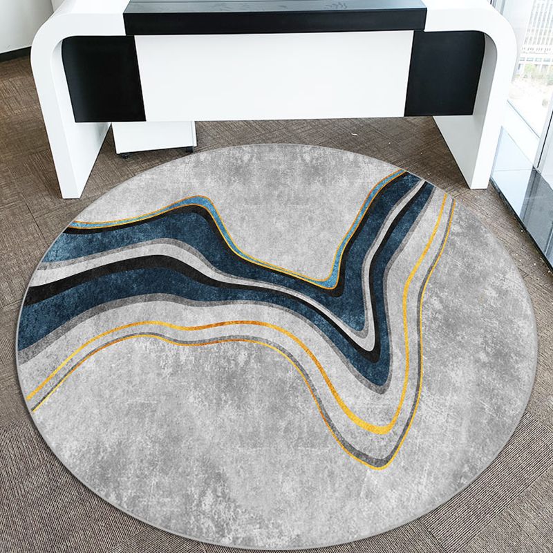 Orange Modern Carpet Polyester Geometric Carpet Washable Carpet for Living Room