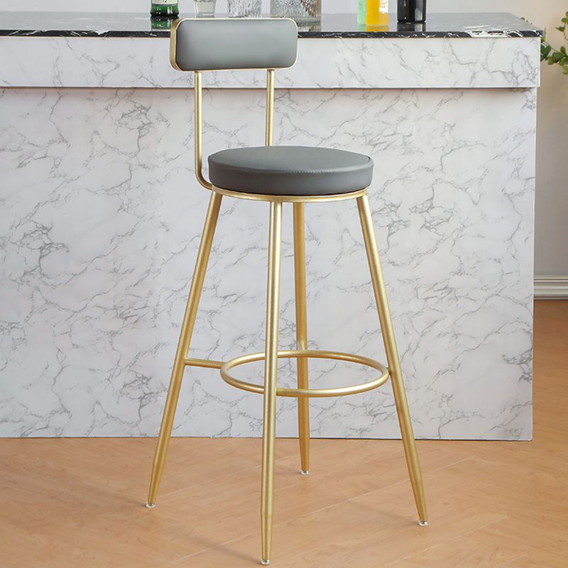 Glam Style Upholstered Counter Stool Armless Bar Stool for Indoor