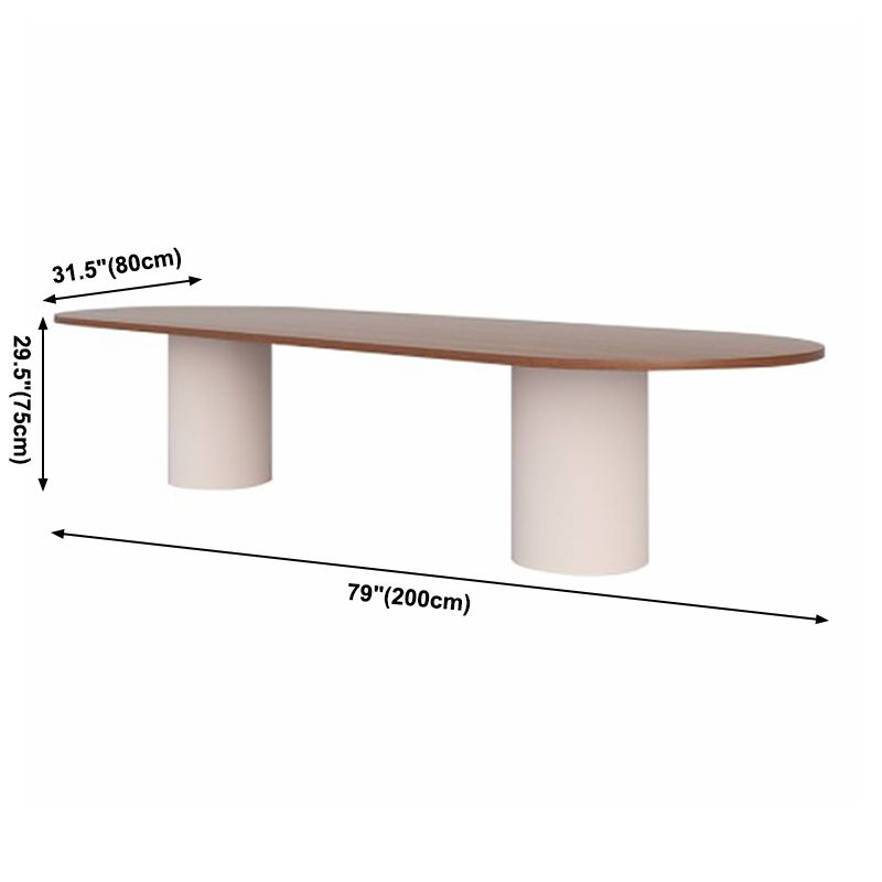 Mesa moderna del sitio de comedor de pino ovalado de madera maciza muebles para el hogar