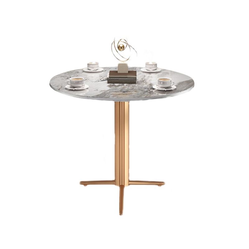 Stone Dining Table Traditional Luxury Dining Site Table with Tripod Base