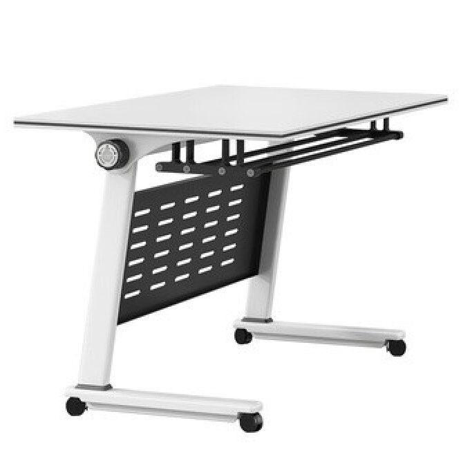 Contemporary Folding Writing Desk Rectangular Manufactured Wood Desk with Caster Wheels