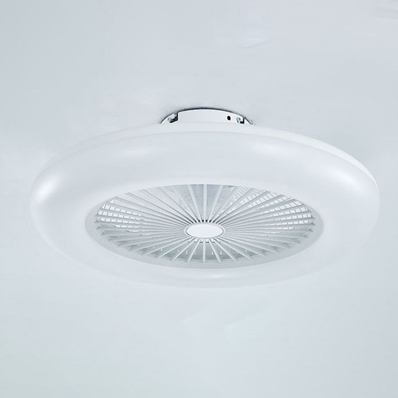 Schlafzimmer LED -Deckenlüftungslampe Makkaronstil Semi -Flush -Licht mit kreisförmiger Acrylschatten