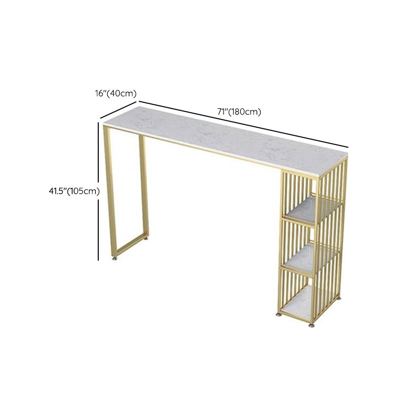 Glam Pub Table Double Pedestal Bar Height Rectangle Bar Table for Bar