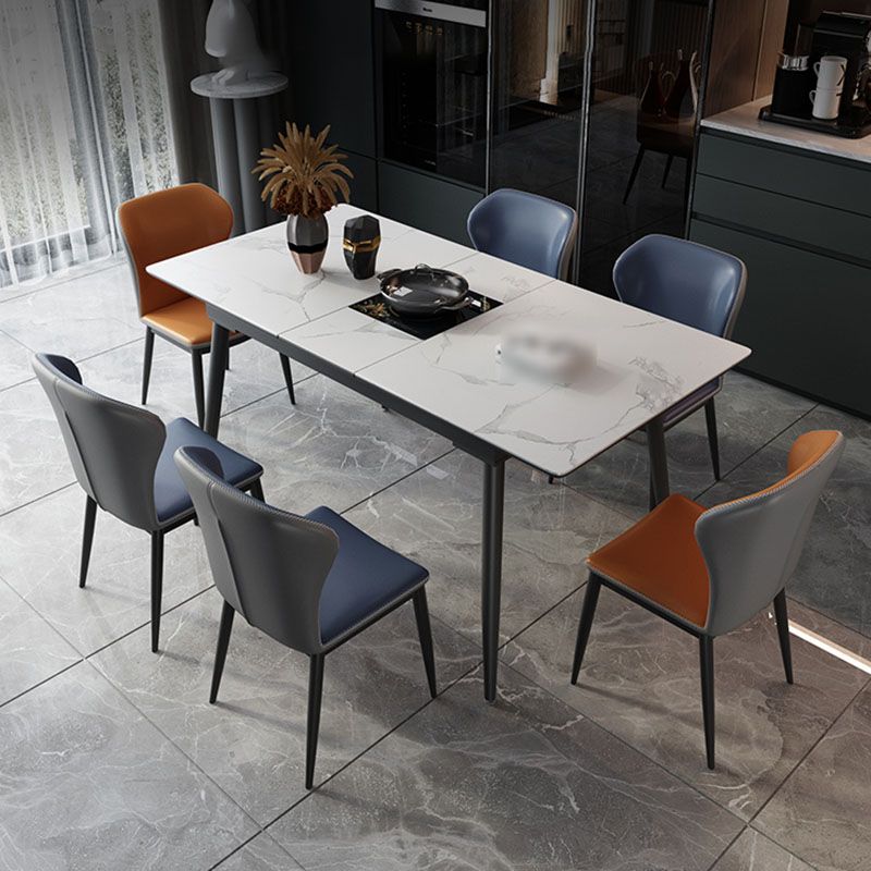 Contemporary Style Chair Kitchen Armless Wingback Chairs with Metal Legs