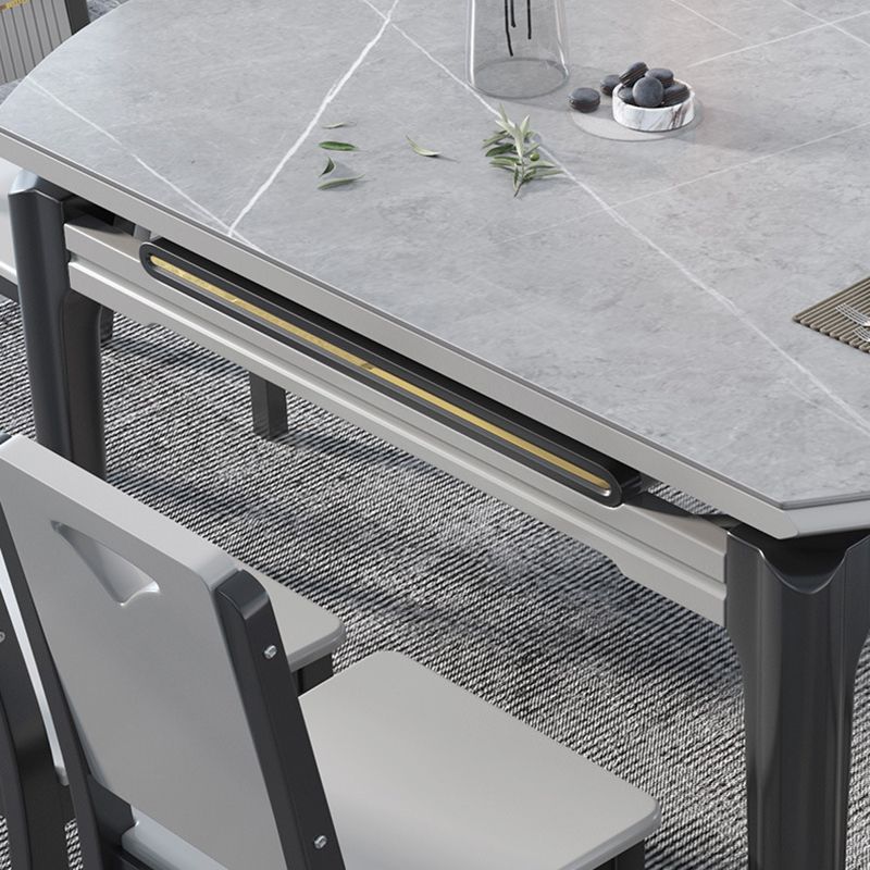 Contemporary Dining Round Table Sintered Stone Table with Wood Legs for Home