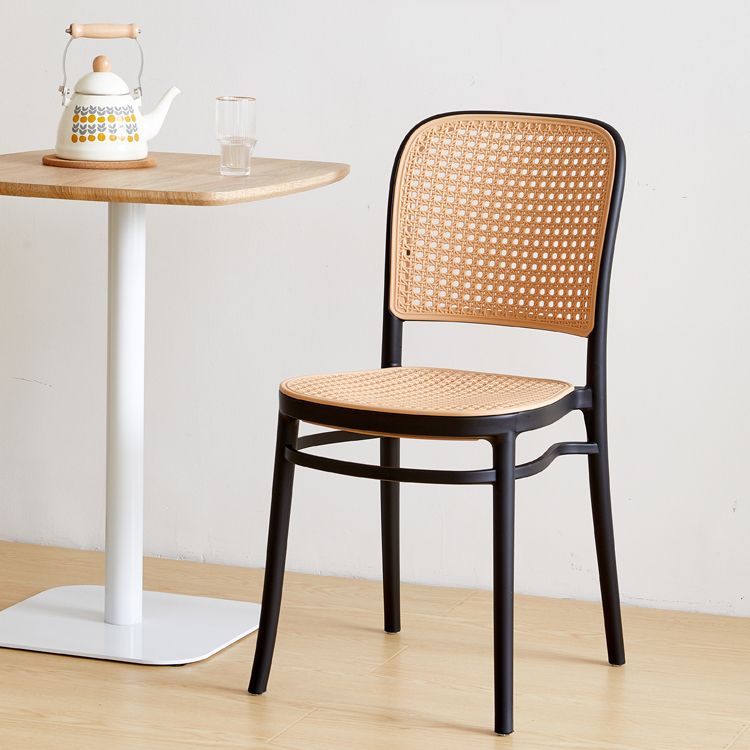 Silla lateral contemporánea interior Silla de comedor plástica con respaldo abierto