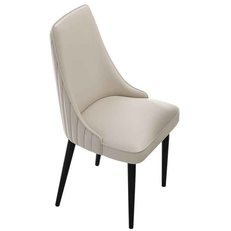 Glam Style Dining Chair Leather Parsons Dining Chair for Home
