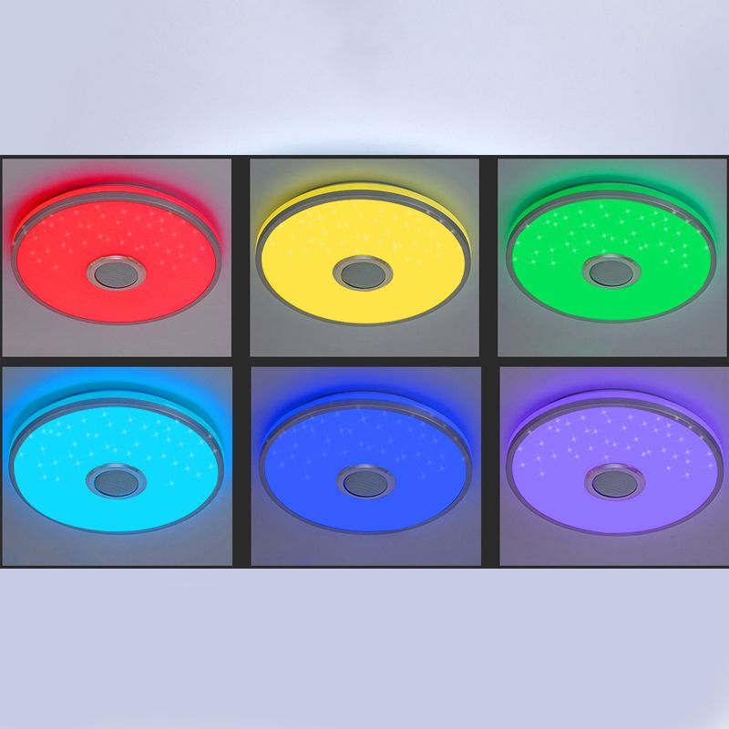 Plafonnier intelligent de forme ronde, moderne, en fer, 1 lumière, encastré, pour étude