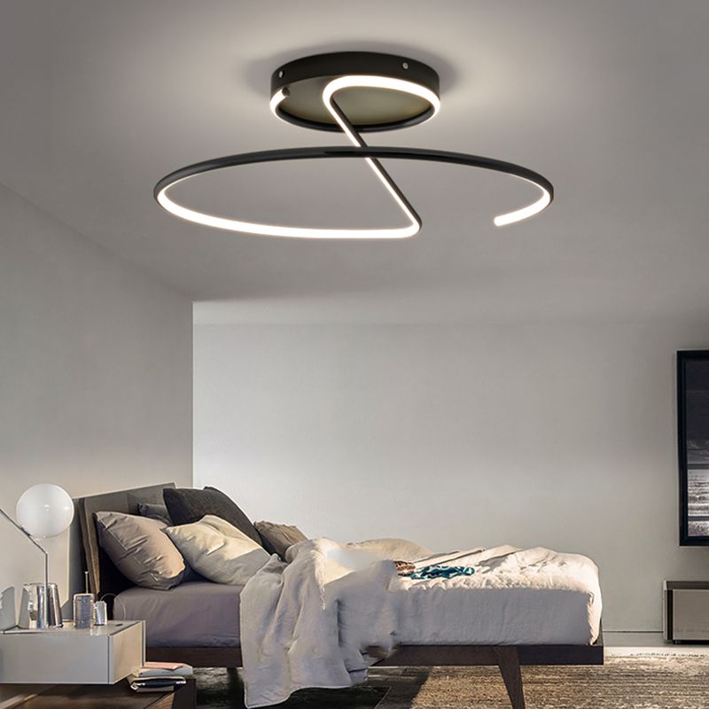 Nordic Metal Ceiling Light Linear 1 Light Flush Mount Ceiling Light for Bedroom