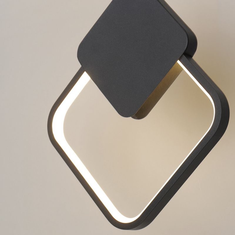 Modern Minimalist Style Cord Hung Hanging Pendant Lights Metal Ceiling Lamp in Black Finish for Bedroom