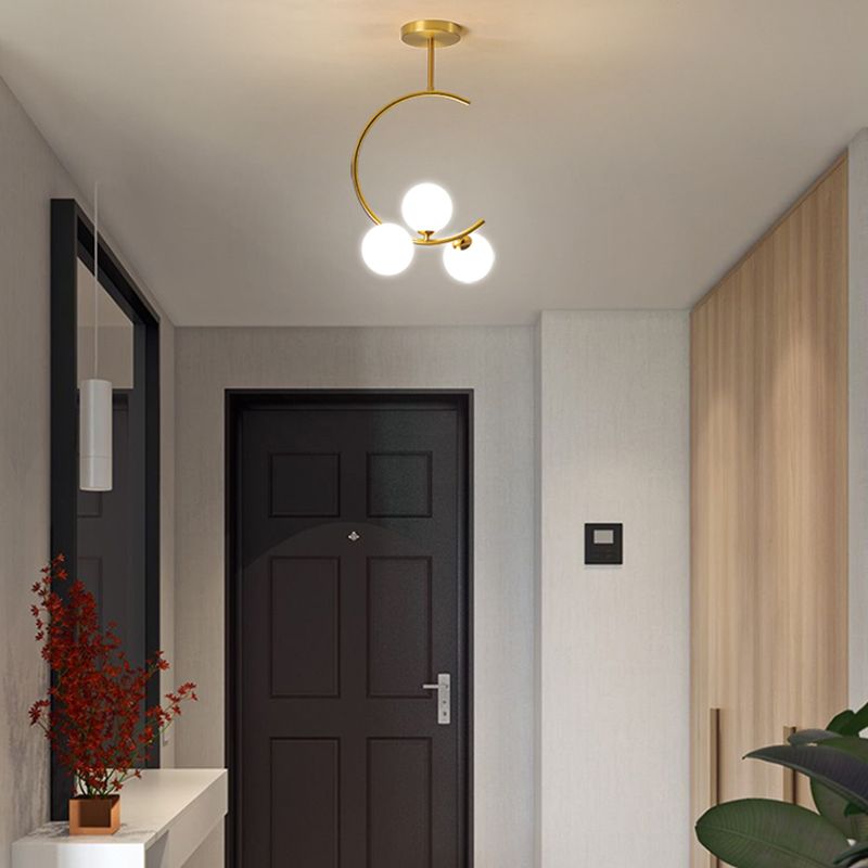 Modern Simple Metal Ceiling Light Ball Shape Ceiling Lamp for Bedroom