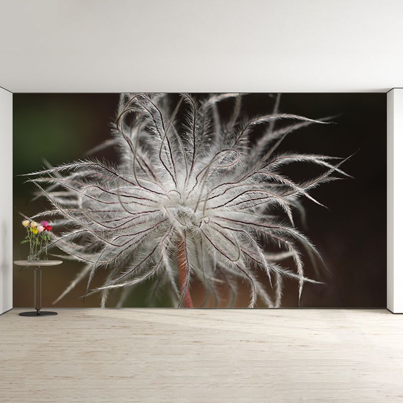 Pulsatilla Flower Wall Decor Mural Moisture Resistant Living Room Wall Covering