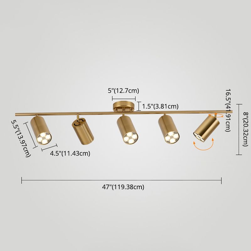 Ideas de iluminación sobre riel nórdico, guardarropa para el hogar, tienda de ropa comercial, fondo, foco dorado montado en superficie de pared
