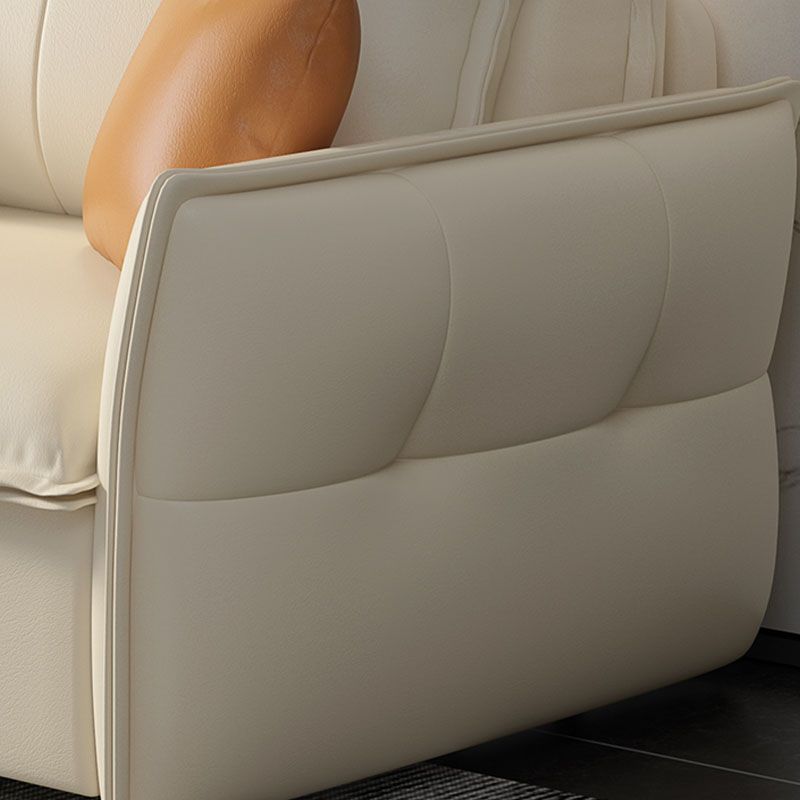 Weißes Sofa Bett Faux Leder Quadratarm Standard Bettbewegung mit Lagerung