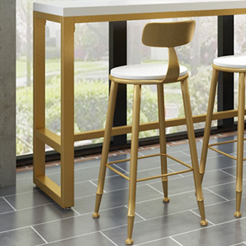 Glam Bar Height Table Solid Wood Top Bistro Pub Table with Gold Base