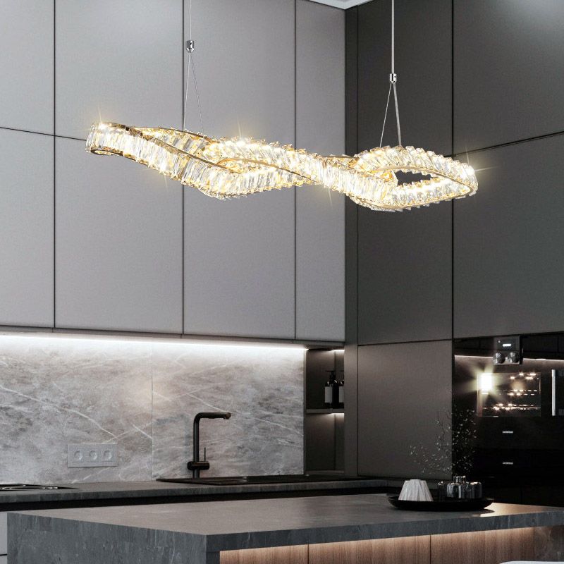 Modern Dining Chandelier Pendant Kitchen Dining Room Crystal Hanging Light Fixture