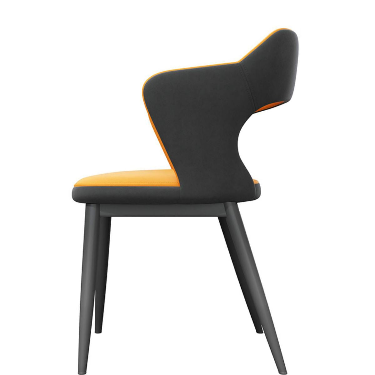 Silla de comedor tapizada casera contemporánea con respaldo abierto y acabado mate