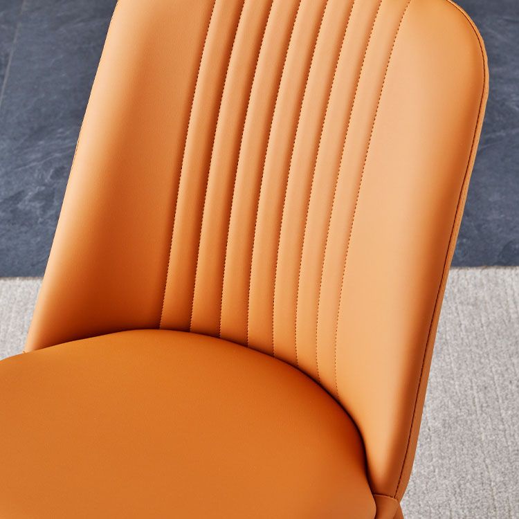 Dining Room Armless Dining Chair Home Parsons Faux Leather Dining Chair