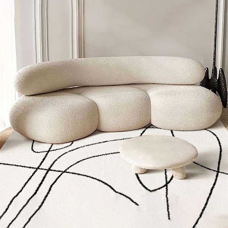 Beige Modern Fabric Sofa 27.95" High Armless Sofa for Living Room
