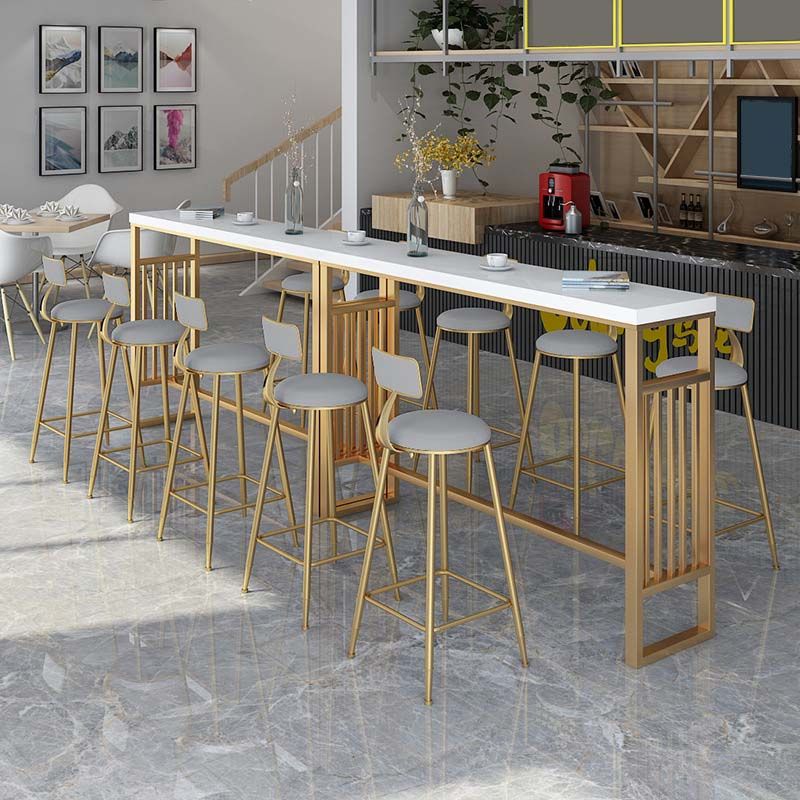 Industrial Metal Bar Stools Armless Backrest Barstool with Cushion