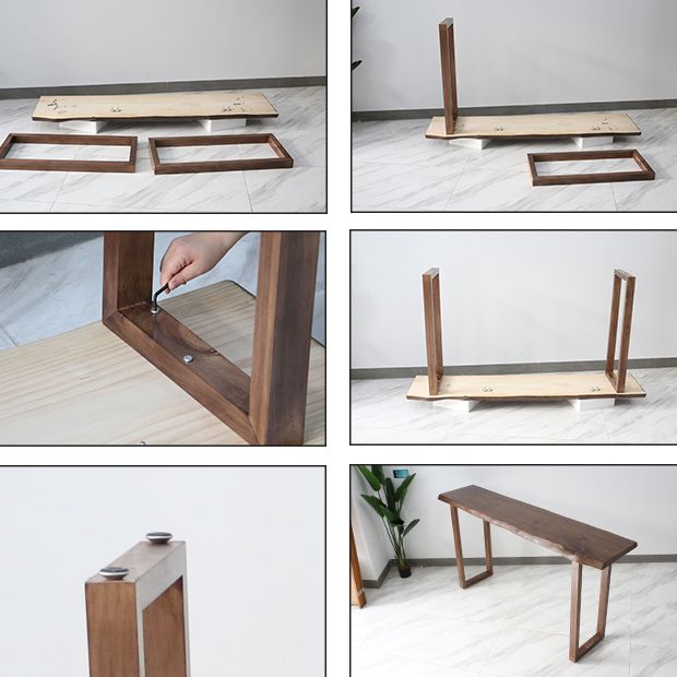 Luxury Rectangle Solid Wood Bar Table Set 1/4/5 Pieces Counter Table with Backless Stools