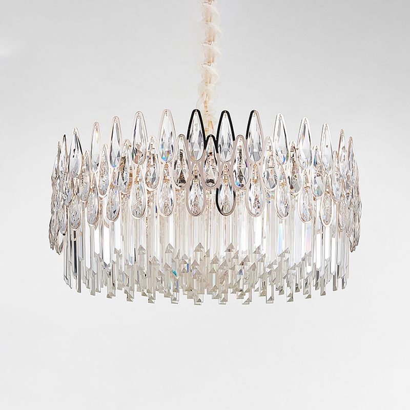 Iluminación de lámpara de lámpara moderna luz de cristal transparente para sala de estar
