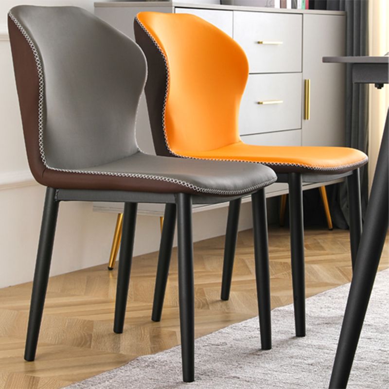 Contemporary Side Metal Frame Chair 17" Wide Parsons Dining Chair for Home