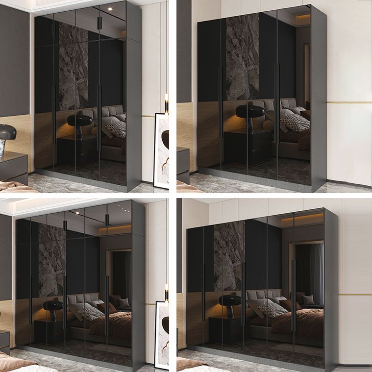 Modern Style Wardrobe Grey Colour Glass Wardrobe Closet for Bedroom