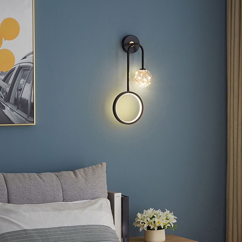 Metallo lampada appesa a parete in vetro a parete a parete in metallo a parete a parete con piastra backplate metallica